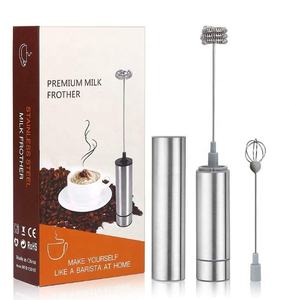 Frisseuse électronique pour café Cappuccino, en acier inoxydable, lots de 2 pièces/paquets, vente d'usine, lots avec fouet aux œufs - Product Image 1