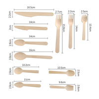 Ustensiles personnels écologiques en bois biodégradables Set de couverts en bois jetables-Cuillere Couteau Fourchette En Vrac