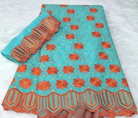 Tissu en coton brodé de dentelle nigériane africaine pour robes et jupes pour femmes, tissu en dentelle infusé de paillettes