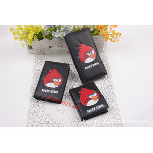 Angry Birds PU Leather Card Holder 7 Inch Zipper Wallet With Cartoon Design For Credit Card Storage - Product Image 1