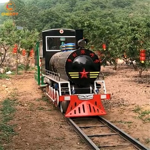 छूट आउटडोर पर्यटकों मनोरंजन पार्क वयस्कों बच्चे खेल डीजल ट्रैक ट्रेन खुश ट्रेन wih भाप - Product Image 2