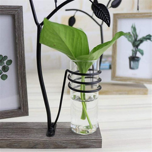 Nuove cornici Decorative appese a parete cornice per foto verticale supporto <span class=keywords><strong>in</strong></span> metallo cornici per foto <span class=keywords><strong>da</strong></span> scrivania con <span class=keywords><strong>vaso</strong></span> decorativo Bud - Product Image 2