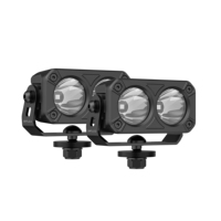Lampu LED 20W untuk Pilar Samping, Lampu Penanda Belakang, Lampu Sorot Merah Amber, Jangkauan 251M, 12V 24V, Aluminium untuk Off Road SUV Truk 4x4