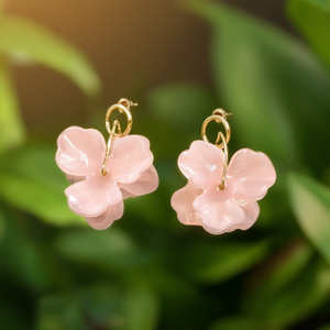 Pendientes de Moda con Diseño de Flor Rosa, Chapado en Oro PVD, Acero Inoxidable 316L, Sostenibles y Resistentes - Product Image 3