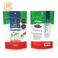 Sacs pochette debout pour emballage alimentaire à fermeture éclair refermable sac en plastique d'emballage personnalisé de poudre d'épices pour piment, curcuma et cannelle
