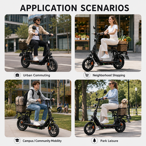 Trottinette Électrique Adulte Pliable 48V 500W avec Siège et Panier Arrière, Livraison Rapide depuis l'Entrepôt UE, Certifiée CE EEC, M5Pro Puissante 48V 500W Moto - Product Image 1