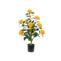 Plante artificielle de style zen, arbre de camélia, toucher réaliste, feuilles vertes matcha, pot, faible entretien, bureau à domicile, bonsaï, UV