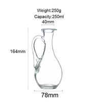 Distributeur de sauce résistant à la chaleur pour la cuisine, 250 ml, bouteille en verre pour vinaigre de barbecue, huile d'olive avec poignée