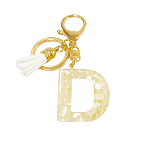 CHENXI Llavero de Alta Calidad con Letra del Alfabeto, Colgante de Cristal Dorado, Borla, Llavero para Coche, Cartera, Mochila, Adorno para Bolso - Product Image 1