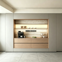 Buffet en bois intégré, style moderne minimaliste, armoire de rangement modulaire pour salle à manger, personnalisable