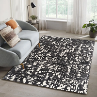 Tapis décoratif de luxe en soie naturelle à motifs 3D, tissé à la main, avec support en jute, pour chambre à coucher