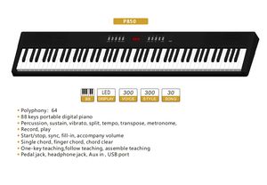 Prix direct usine Clavier P850, <span class=keywords><strong>Piano</strong></span> électronique 61 touches pour débutants avec support et écouteurs - Facile à <span class=keywords><strong>jouer</strong></span> - Product Image 2
