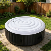 Couverture gonflable blanche de 4,5 pieds pour spa rond, économie d'énergie, protection contre la pluie et les débordements, durable