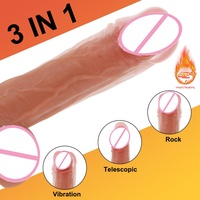 Realistischer Penis-Dildo-Vibrator für Frauen mit Teleskop-Rotation, Heizfunktion, G-Punkt-, Klitoris- und Analstimulation