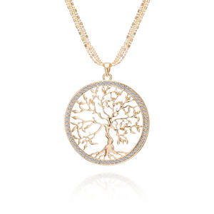 Collier arbre de vie à la mode exquis, meilleure vente, collier creux en forme d'arbre, accessoires de chaîne de pull en métal - Product Image 2