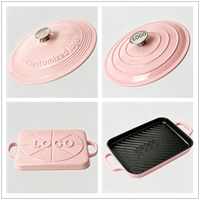 Vente en gros usine – Nouveaux ensembles de batterie de cuisine en fonte émaillée, style classique, avec logo personnalisé, compatibles four, écologiques, pour gaz et induction, antiadhésifs