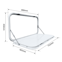 Table murale pliable robuste en alliage d'aluminium pour camping-car, caravane, remorque 800*450mm