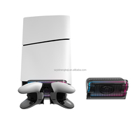 Support mural vertical en métal ABS AL-P5203 avec éclairage RGB pour console de jeu PS5/Slim/Pro, base de rangement et autres accessoires de jeu