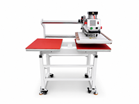 Presse à chaud pneumatique automatique double poste de travail pour l'impression de logos sur vêtements