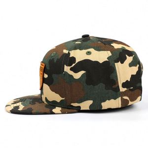 Custom Inner Tape Printed Adult Size 6 Panel Structured Woven Patch Camo Snapback Cap <b>Hats</b> - Product Image 3