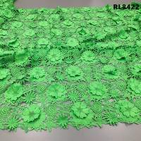Stock disponible, différentes couleurs, haute qualité, respectueux de la peau, écologique, 100% polyester, tissu en dentelle guipure 3D personnalisable