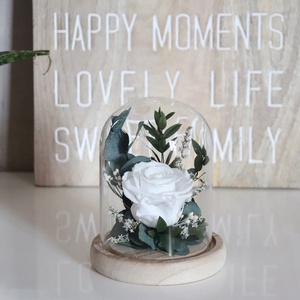 Fiore conservato bianco rosa e fiori secchi orologio fatto a mano regalo per la casa festa della mamma felice anno nuovo 2 pezzi ogni amore - Product Image 4