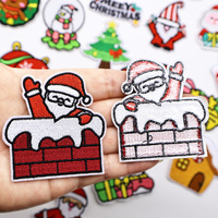 Patchs brodés de Noël personnalisés : Maison de Noël, flocon de neige, jouet, autocollants décoratifs pour vêtements et chaussures – En stock