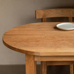 विंटेज ठोस लकड़ी डाइनिंग टेबल गोल आधा चंद्रमा फिर से प्राप्त एल्म डेस्क मध्य शताब्दी आधुनिक घरेलू फर्नीचर - Product Image 4