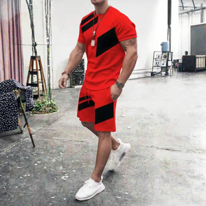 ชุดกางเกงขาสั้นแขนสั้นลำลองสำหรับผู้ชายชุดกางเกงขาสั้นผ้าถักระบายอากาศได้ดี100% ออกแบบได้ตามต้องการสำหรับฤดูร้อน - Product Image 3