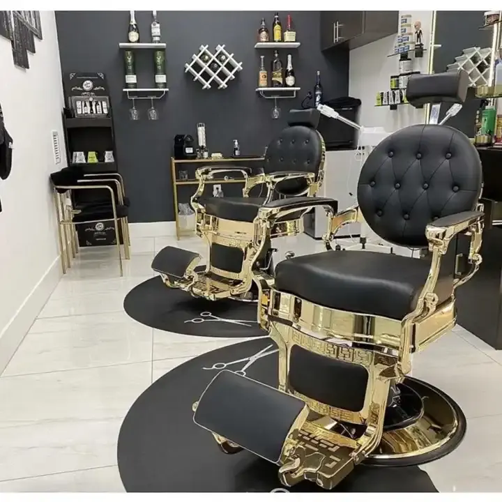 Silla de champú con respaldo para salón de belleza, asiento dorado para lavado de champú