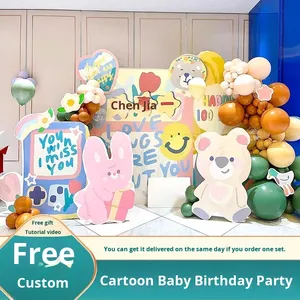Kit de <span class=keywords><strong>guirlande</strong></span> de ballons pour la première fête d'anniversaire sur le thème du safari en jungle, décorations de fête sur le thème des animaux de la forêt pour enfants - Product Image 4