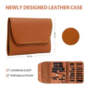 Estuche de Cuero Marrón Boshiho para Tijeras de Peluquería con Cierre de Cremallera, Estuche para Herramientas de Salón y Barbería, para Juego de Tijeras de Uñas - Product Image 4