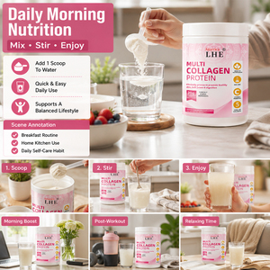 Poudre de protéines de collagène premium avec vitamine 350g, soutient la santé des adultes, complément alimentaire en poudre de protéines de collagène - Product Image 3