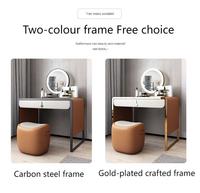 Nordique italien Design maison coiffeuse Style moderne Orange cuir vanité meuble confortable Durable pour salle de bain appartement