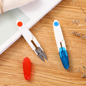 Cross Stitch Scissors With Cap Stainless Steel Spring Yarn Cutter For Sewing Craft Household Use Random Color - Product Image 3