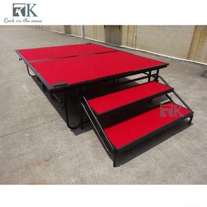 Red Carpeted Finish <b>Platform</b> <b>Stage</b> Conferences Steel Folding <b>Stage</b> - Product Image 3
