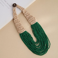 Collar Corto Bohemio Elegante 2025 con Cuentas de Mijo Multicapa, Joyería Hecha a Mano para Mujer, Gran Venta