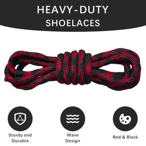 Lacets de chaussures ronds en forme de vague antidérapants et résistants pour bottes de randonnée, chaussures de randonnée en plein air, lacets de baskets durables personnalisés - Product Image 3