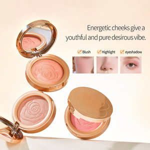 Fard à joues en poudre crémeux végétalien rose bébé, étiquette privée, pigment pour le visage, brillant, imperméable, effet pailleté pétales de fleurs, maquillage en gros - Product Image 2