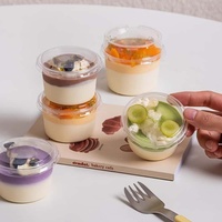 Boîte à dessert en plastique transparent avec couvercle pour tranches de gâteau, support à tiramisu, plateau de présentation, conteneur de boulangerie