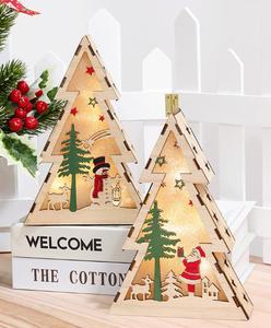 Nouvelles décorations de Noël <span class=keywords><strong>en</strong></span> <span class=keywords><strong>bois</strong></span>, artisanat cadeau, découpe laser <span class=keywords><strong>3D</strong></span>, assemblage, étoiles lumineuses, boîte <span class=keywords><strong>en</strong></span> <span class=keywords><strong>bois</strong></span> pour la décoration de la maison - Product Image 6