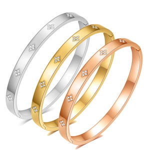 Bracelet en diamant 6 mm, diamants synthétiques de laboratoire taille brillant ronds, ouvrable, en acier inoxydable et titane, unisexe, pour tous les jours - Product Image 5