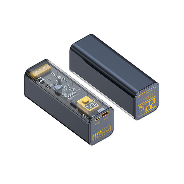 40000mAH Li-Polymer Battery Double USB Holder Quick Charging Outdoor Travel Portable Power Bank Transparent