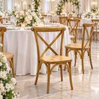 Chaise rustique en bois massif à dossier en X, empilable, pour événements, banquets, mariages, repas – Prix de gros