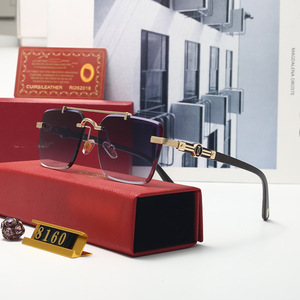 Luxury Designer Sunglasses Metal Frame Women's Fashionable Square Lens PC Material Box Packing - Product Image 3