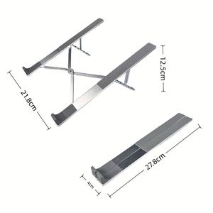 Support portable multifonction en alliage d'aluminium pour ordinateur portable, réglable en hauteur, pliable, support de bureau, fixation pour tableau de bord, pour utilisation sur bureau - Product Image 6