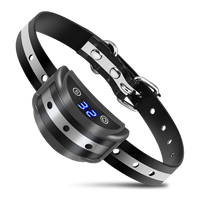 Elektronische LED-Anzeige Wiederauf ladbare Vibration Shock Anti Bark Pet Hunde halsband mit Nylon gürtel statisch