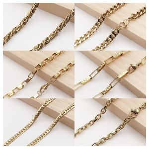 XUPING perhiasan grosir Rapper Hiphop rantai Tautan Kuba <span class=keywords><strong>Fashion</strong></span> 14K baja tahan karat berlapis emas kalung pria tanpa liontin - Product Image 1