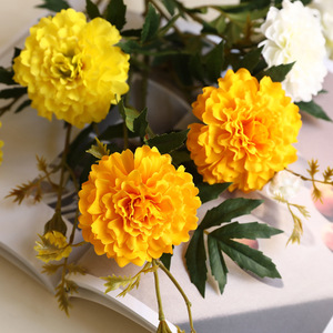 Venta al por mayor de fábrica, <span class=keywords><strong>ramo</strong></span> de flores artificiales de caléndula, flores de Cosmos, gerbera, decoración para el hogar y la sala de estar, <span class=keywords><strong>ramo</strong></span> de flores de imitación - Product Image 3