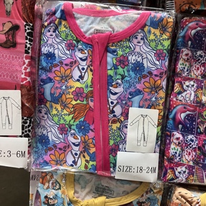 Pijamas de Bambú para Bebé al por Mayor, Artículos Occidentales, Pantalones Cortos para Bebé, Talla y Color Aleatorios, con Cierre para Niños - Product Image 4